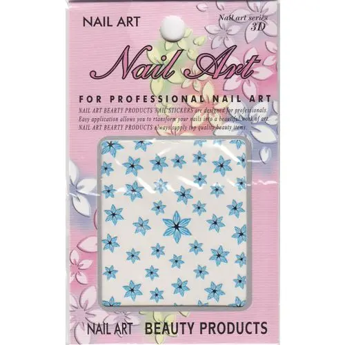 Modrá 3D samolepka - květ se špičatými okvětními lístky