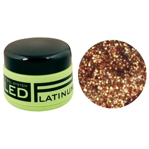 LED UV barevný gel 14 - Glitter Bright Copper, 9g