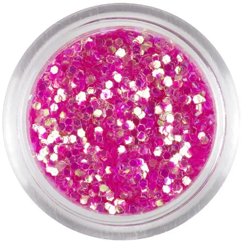 Růžová ozdoba - 1mm šestihrany