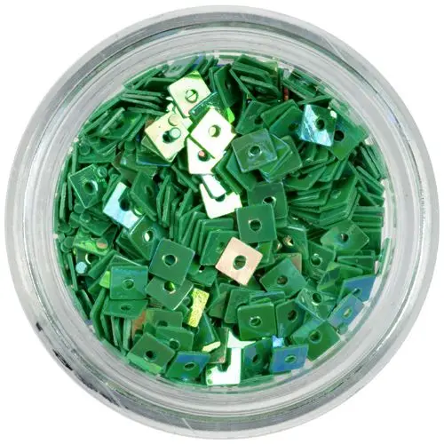 Ozdobné čtverečky s dírkou - smaragdově zelené