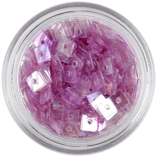 Průhledné čtverečky s dírkou  - světle fialové