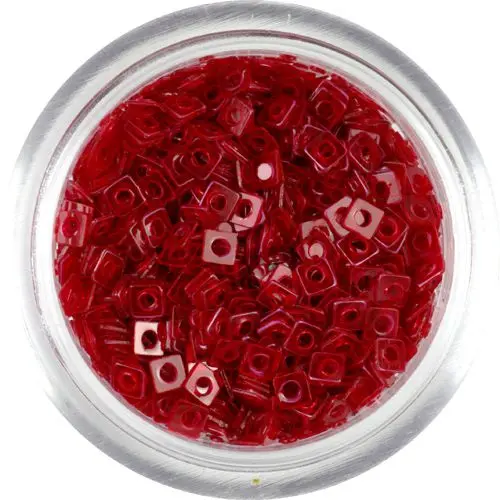 Průhledné čtverečky s dírkou - červené