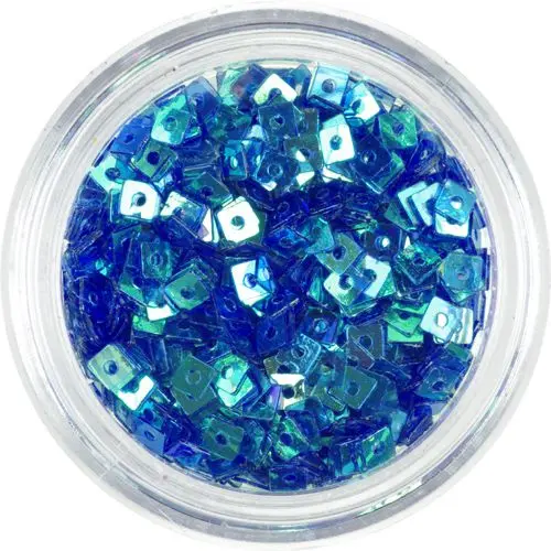 Ozdobné čtverečky s dírkou - tmavomodré