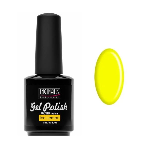 Gelový lak na nehty, 2v1 - Ice Lemon 15ml