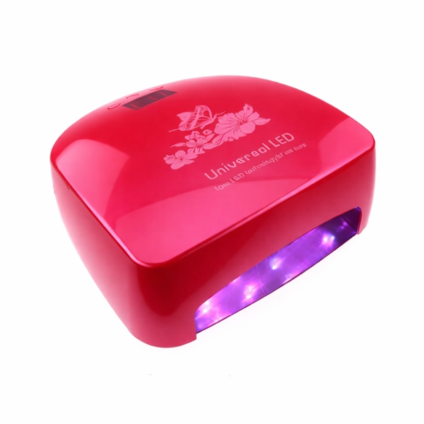 Růžovočervená LED lampa na nehty - 66W