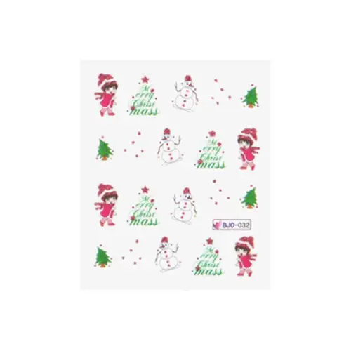 Vodní nálepky na nehty s vánočním motivem – 032