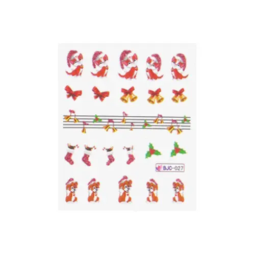 Vodní nálepky na nehty s vánočním motivem - 027