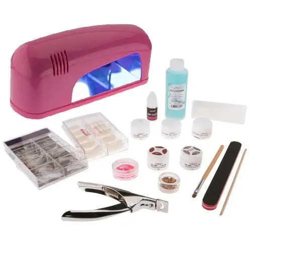 UV gelová sada Basic - 2fázový systém s 1zářivkovou růžovou lampou