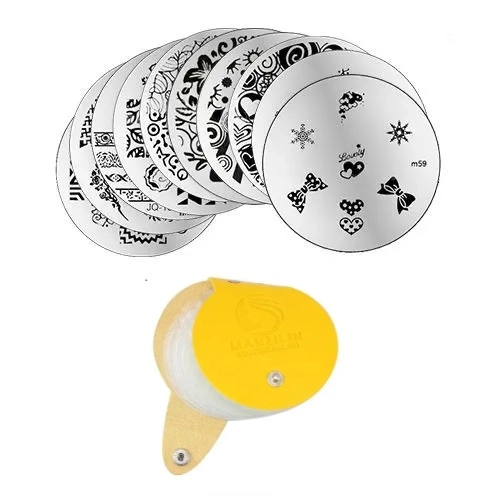 Sada 10 ks razítkovacích destiček a pouzdra na destičky