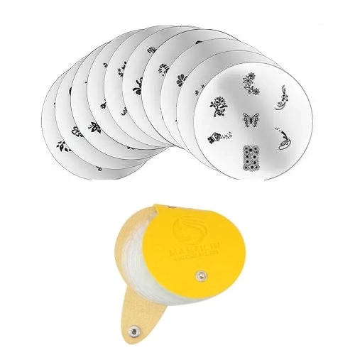 Sada 10 ks razítkovacích destiček a pouzdra na destičky