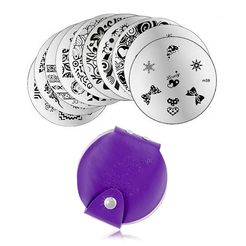 Sada 10 ks razítkovacích destiček a pouzdra na destičky