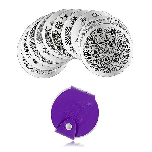 Sada 10 ks razítkovacích destiček a pouzdra na destičky