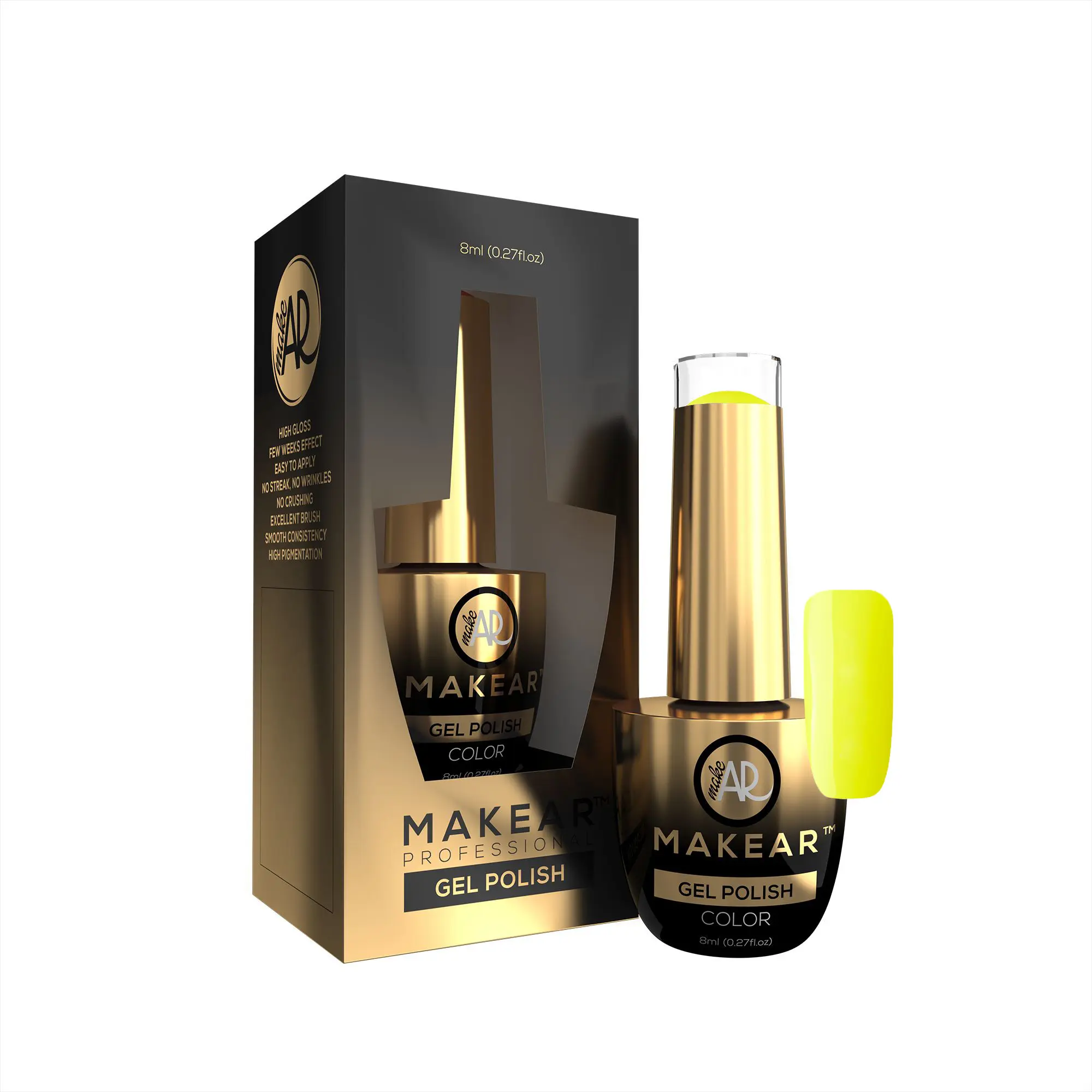 Makear Barevný gel lak - Neon Yellow - N06, 8ml