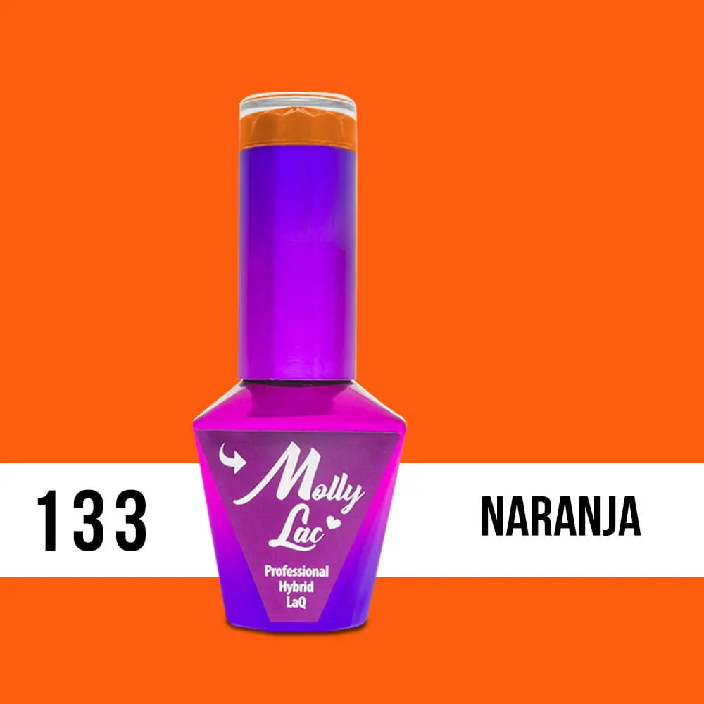 MOLLY LAC UV/LED gel lak Bubble Tea - Naranja 133, 10 ml