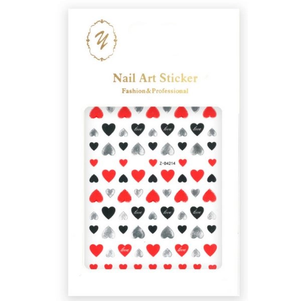 Nálepky na nehty - srdíčka JZ-D4214