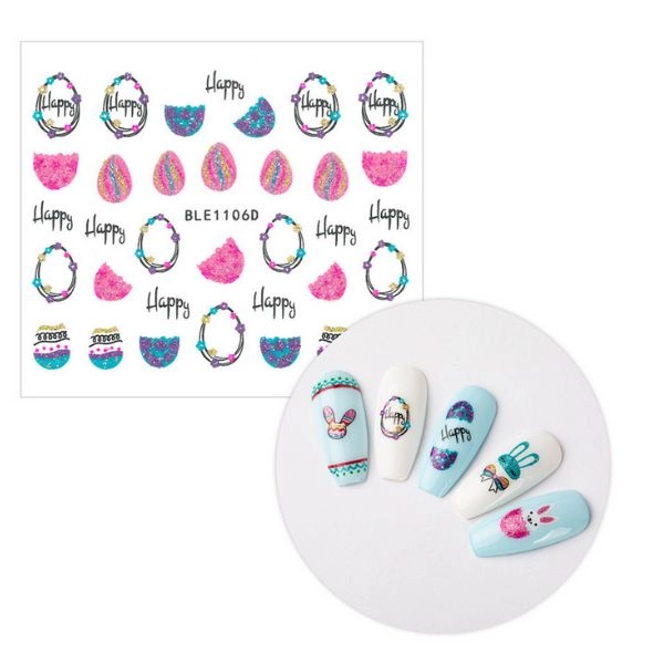 3D nálepky na nehty - Velikonoce BLE 1106D