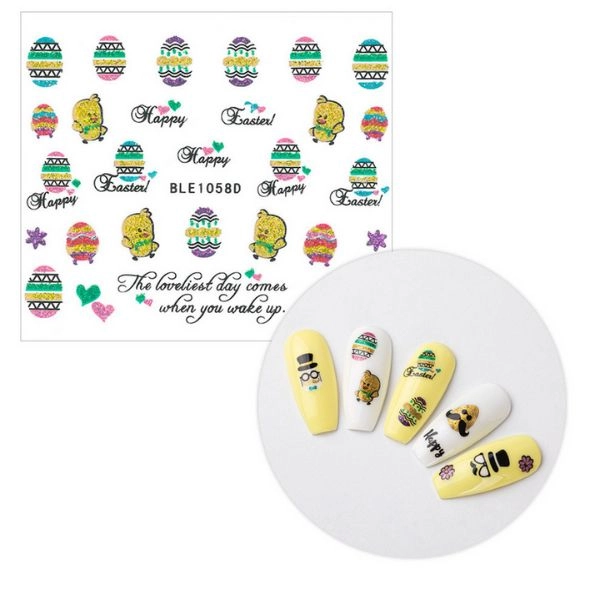 3D nálepky na nehty - Velikonoce BLE 1058D