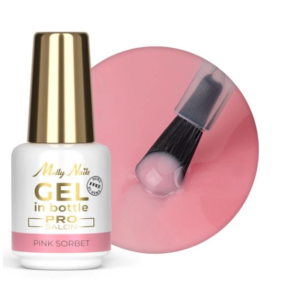Molly Nails Gel In Bottle Pro Salon, Pink Sorbet, 15g