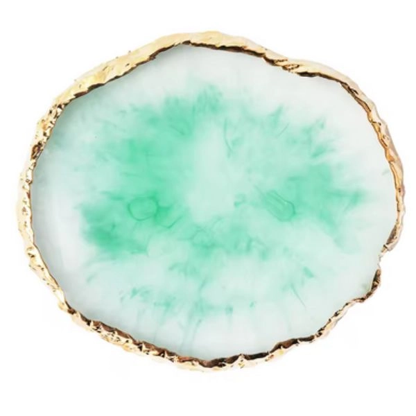 Přírodní pryskyřičná paleta na míchání barev, zelená