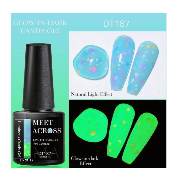 UV/LED gel lak Glow in the Dark Candy Gel DT187, 7ml