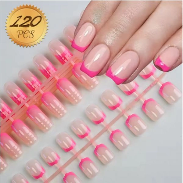 Tipy na nehty, 120ks - French Pink