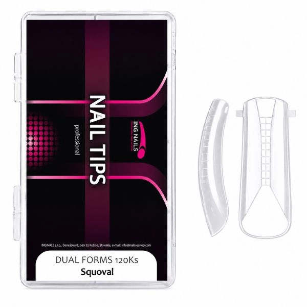 Nehtové tipy Squoval – polygel, průhledné, 120 ks