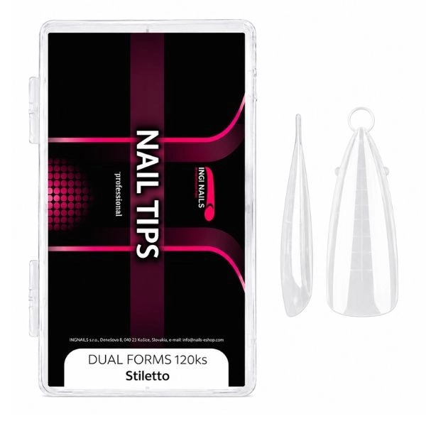 Nehtové tipy Stiletto – polygel, průhledné, 120 ks