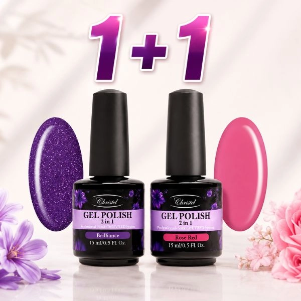 Christel Gel lak na nehty 2v1 – Brilliance 15 ml + AKCE: Gel lak Rose Red 15 ml ZDARMA