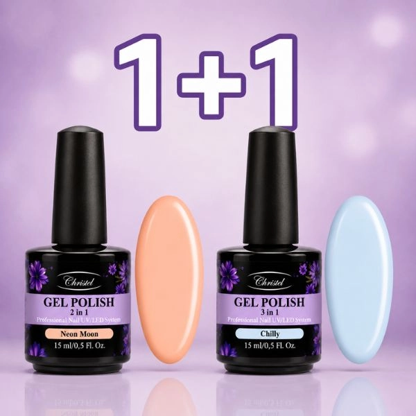 Christel Gel lak na nehty 2v1 – Neon Moon 15 ml + AKCE: Gel lak Chilly 15 ml ZDARMA