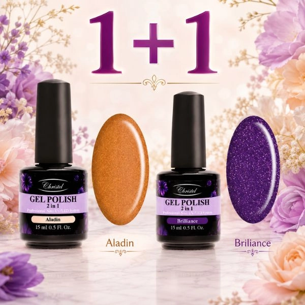 Christel Gel lak na nehty 2v1 – Brilliance 15 ml + AKCE: Gel lak Rose Red 15 ml ZDARMA
