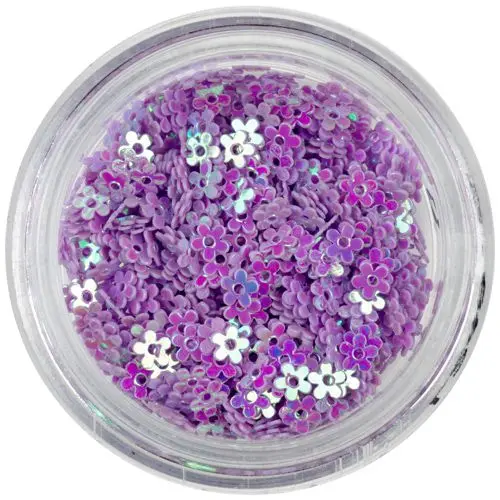 Světle fialová ozdoba - kvítky s dírkou