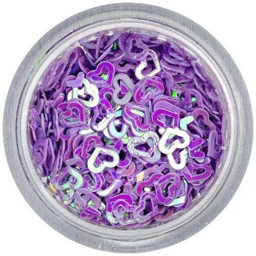 Ozdobné konfety - světle fialová srdíčka