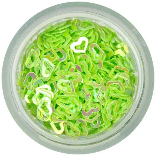 Ozdobné konfety - světlezelená srdíčka