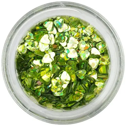 Nehtové ozdoby - pistáciová srdíčka