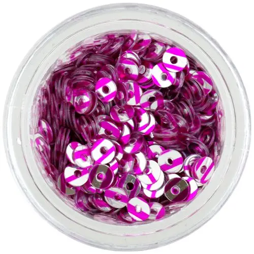 Flitry, CD - stříbrné s růžovými proužky