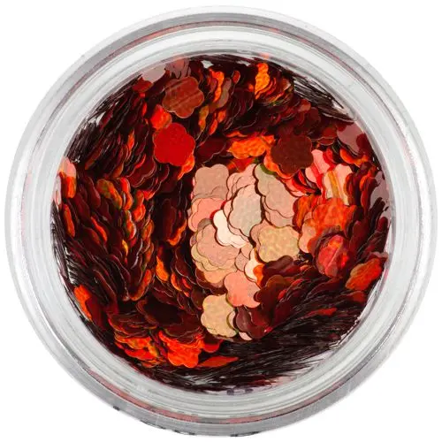 Oranžově červené nail art květy