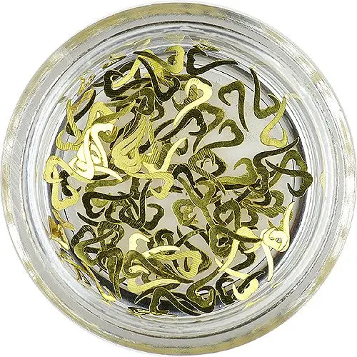 Asymetrická srdce - kovové ozdoby