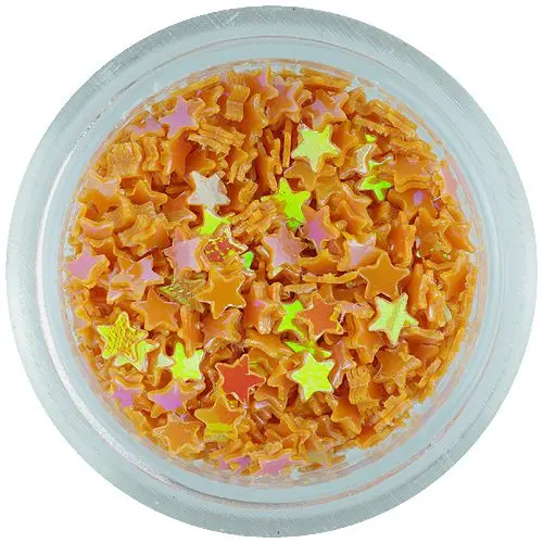 Nail art hvězdičky - oranžové