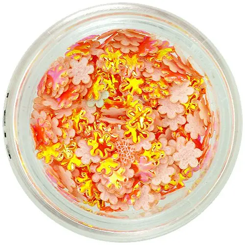 3D kvítky – oranžová perleť