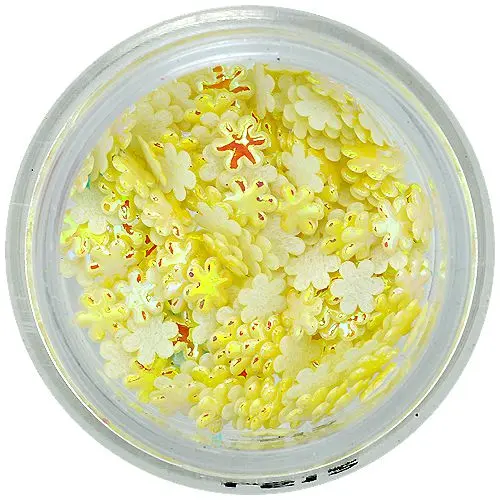 3D kvítky – žlutá perleť