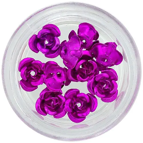 Keramické ozdoby na nehty, 10 ks – růžovo-cyklámenové