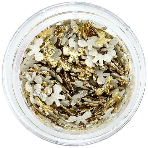 Dekorace na nehty - zlaté látkové mašličky