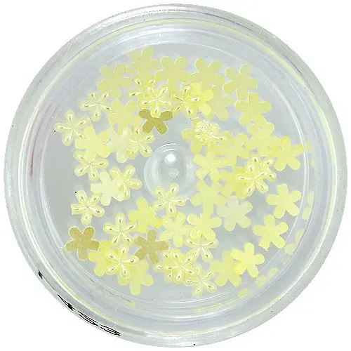 Světle žluté perleťové kytičky