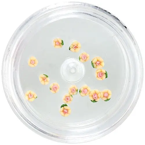 Béžové akrylové kvítky na zdobení nehtů