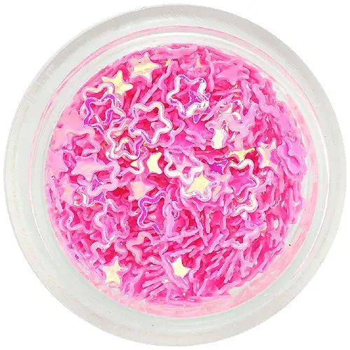 Jasně růžové kvítky na nehty - obrysy