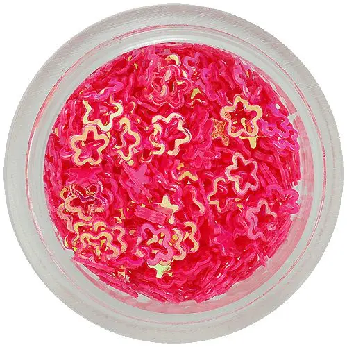 Nehtová ozdoba - červenorůžové kvítky, obrysy