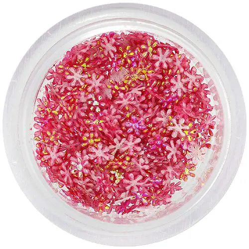 Nail art ozdoby - červené látkové kvítky, malé