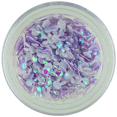 Ozdoba na nehty - fialový látkový zajíček