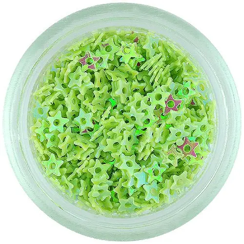 Hvězdičky s dírkou na zdobení nehtů - zelené