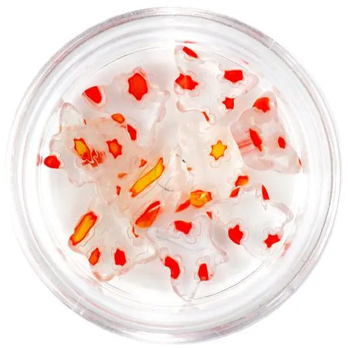 Ozdobné kamínky, motýl - průsvitné s oranžovým vzorem